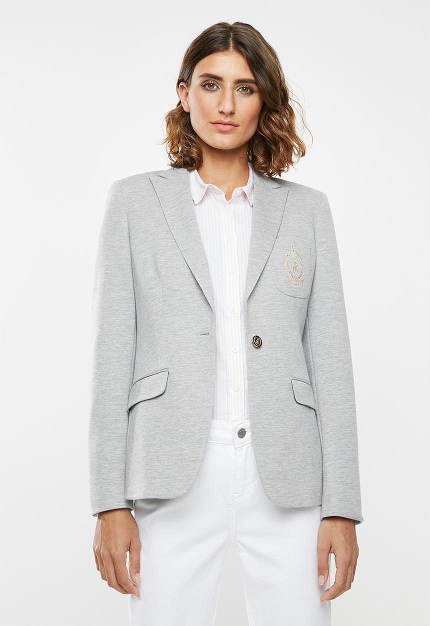 POLO - Christina long sleeve knit blazer - grey