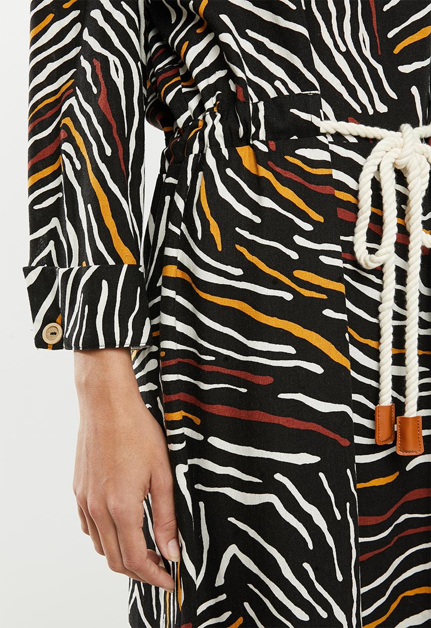 edit - Linen rope front dress - multi