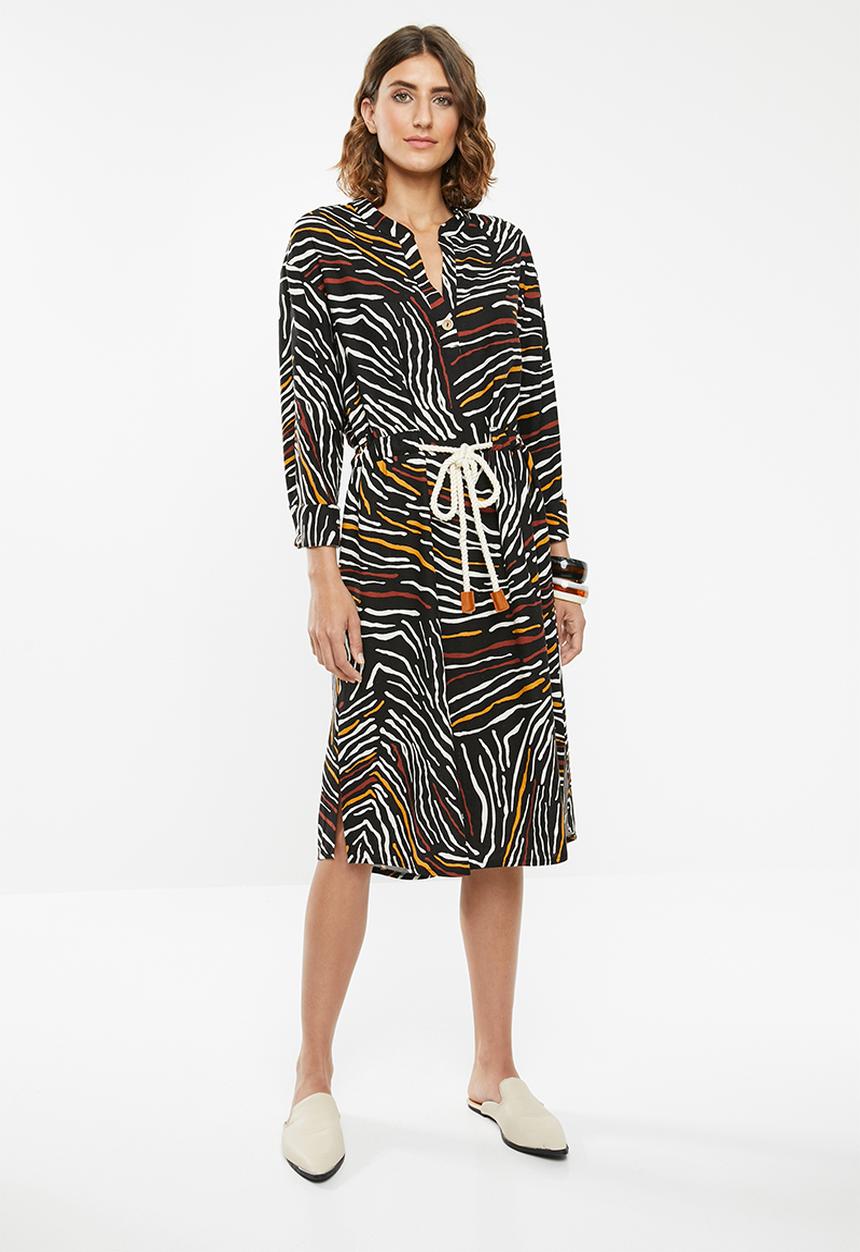 edit - Linen rope front dress - multi