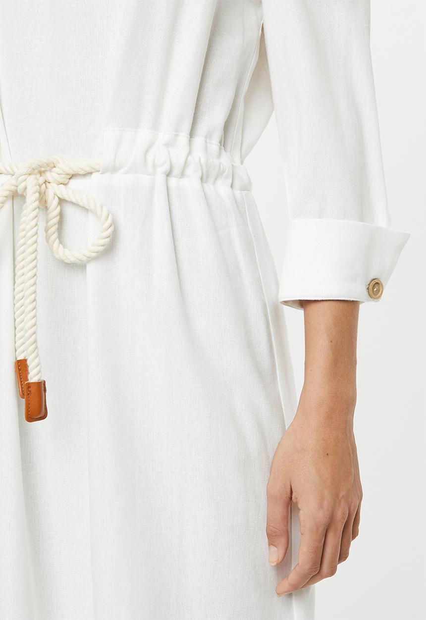 edit - Linen rope front dress - white