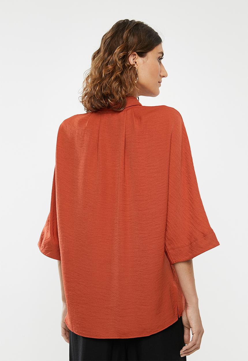 edit - Grown on sleeve shirt - rust