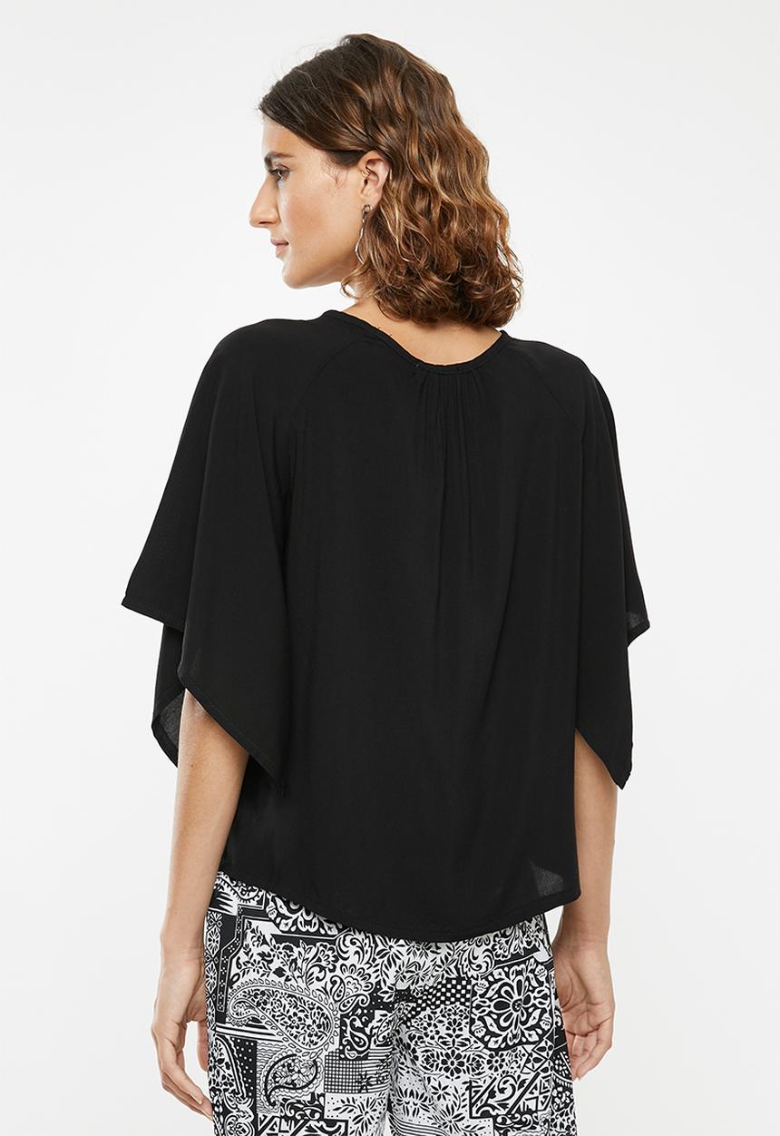 edit - Volume sleeve blouse - black