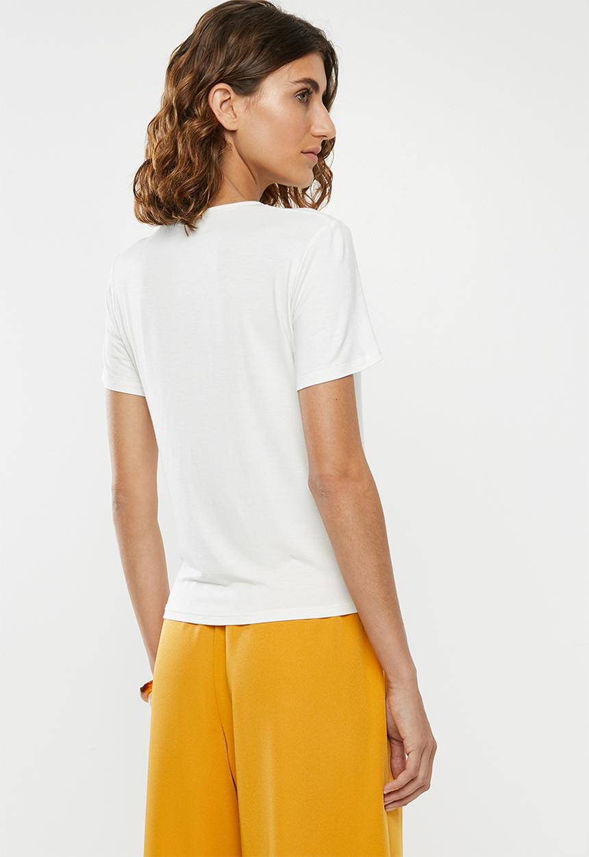 edit - Knot front tee - white