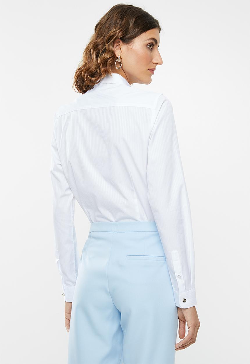 POLO - Laura dobby shirt - white