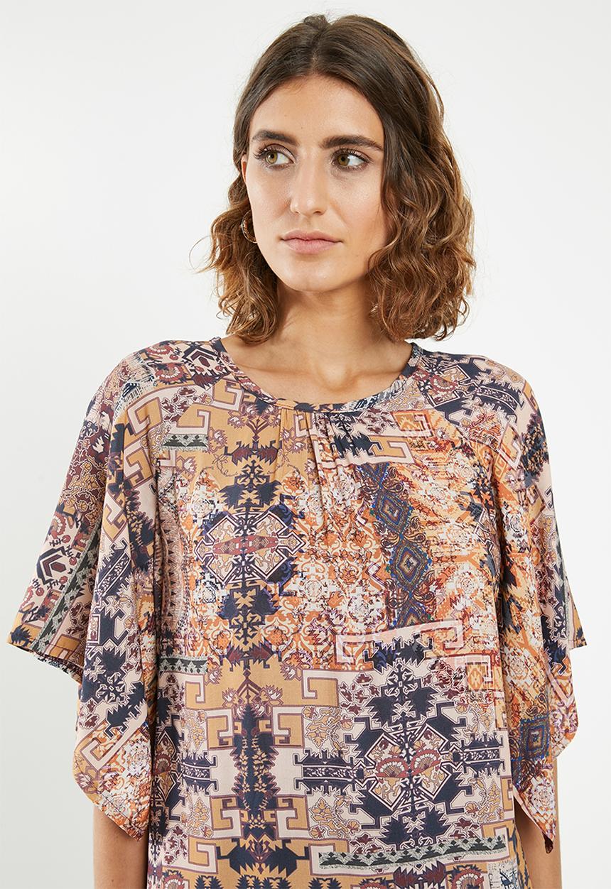 edit - Volume sleeve blouse - multi
