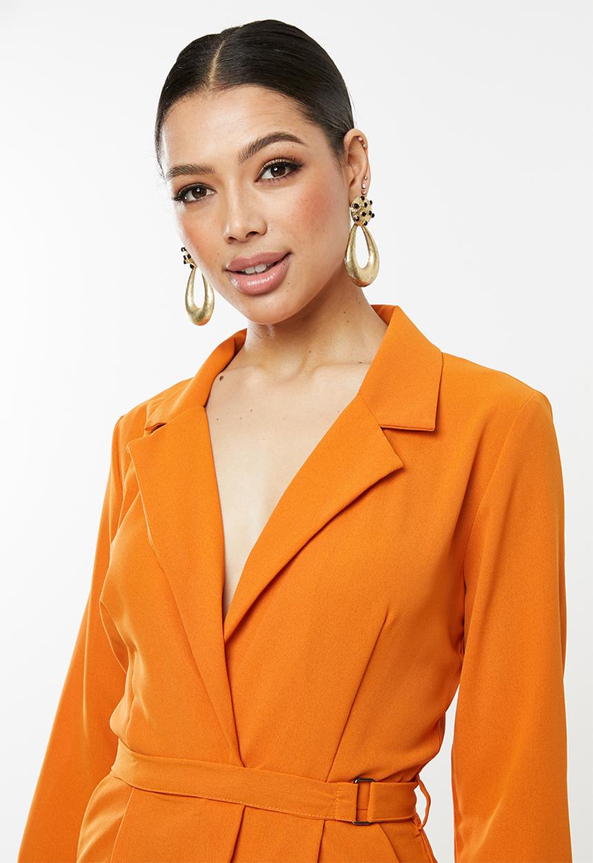 Missguided - Blazer playsuit - orange