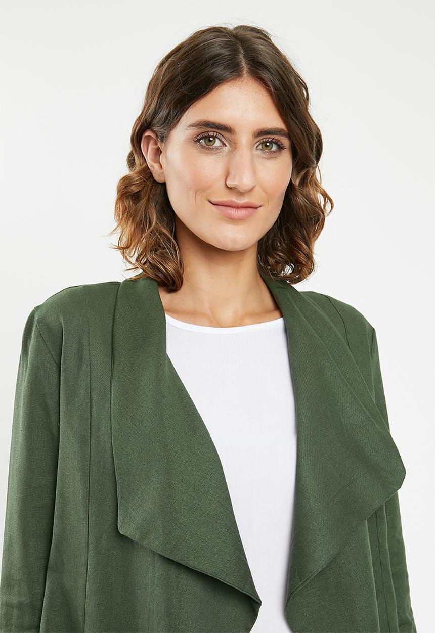 edit - Linen blend Soft jacket - green