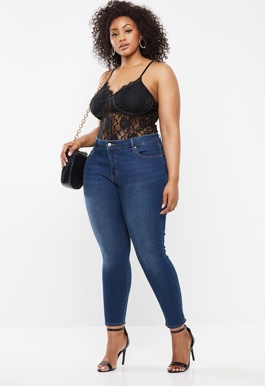 Missguided - Curve lace pipe detail bodysuit - black