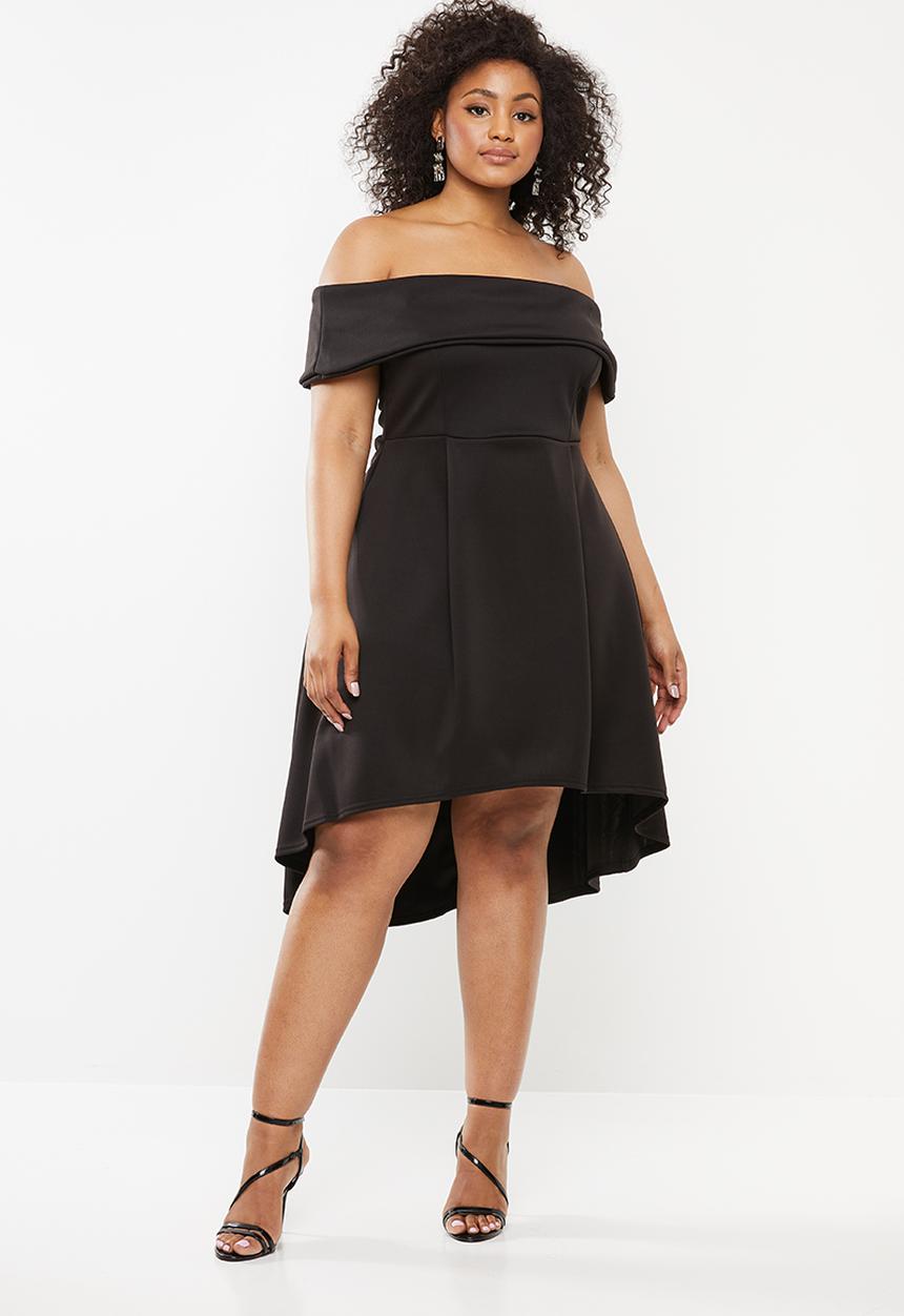 Missguided - Curve bardot high low dress - black