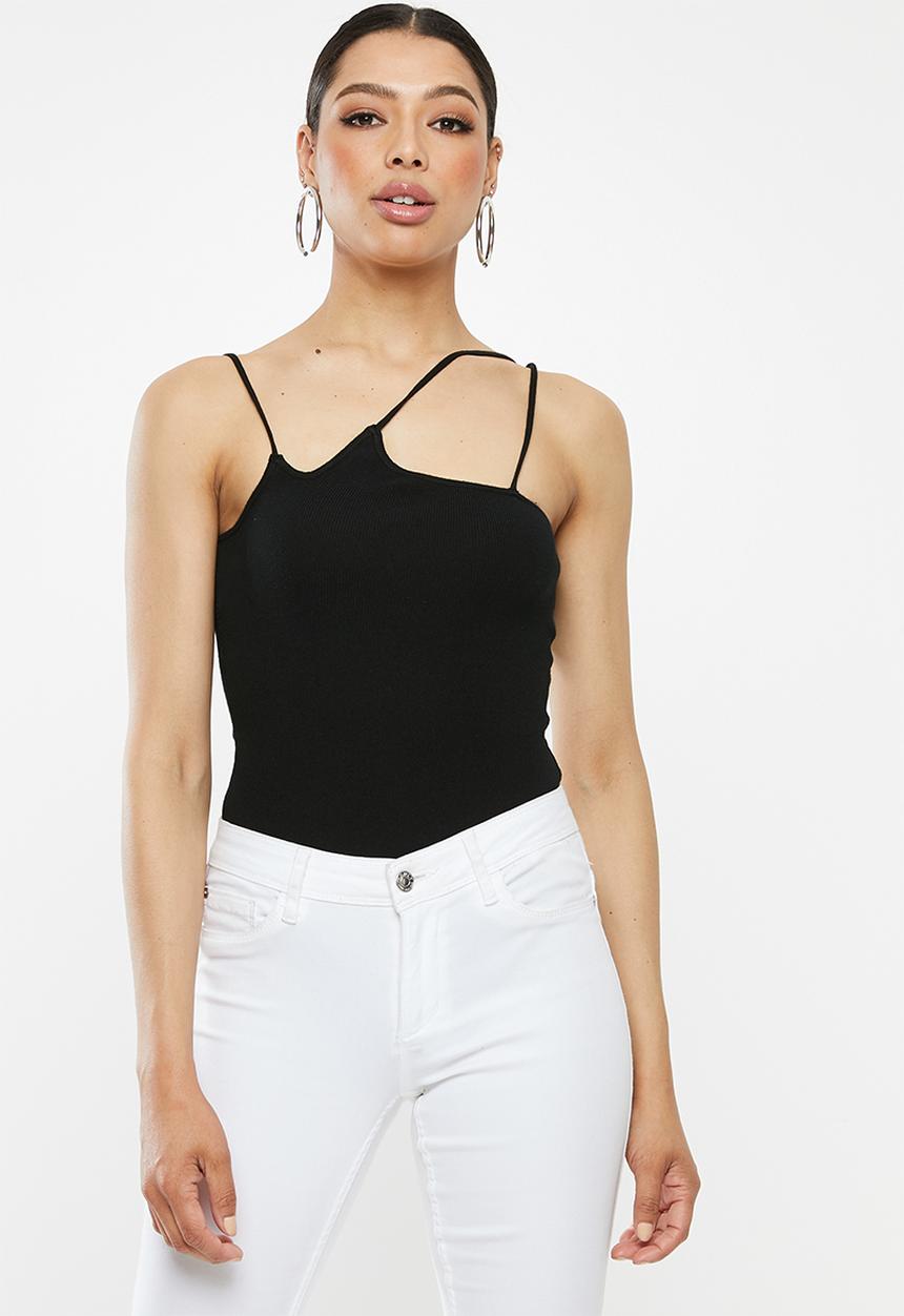 Missguided - Multi strap knitted bodysuit - black