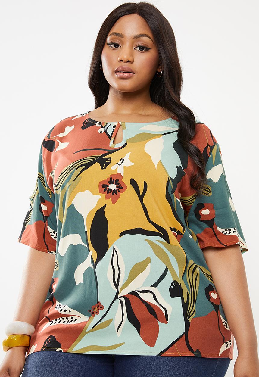 edit Plus - Keyhole blouse - multi 