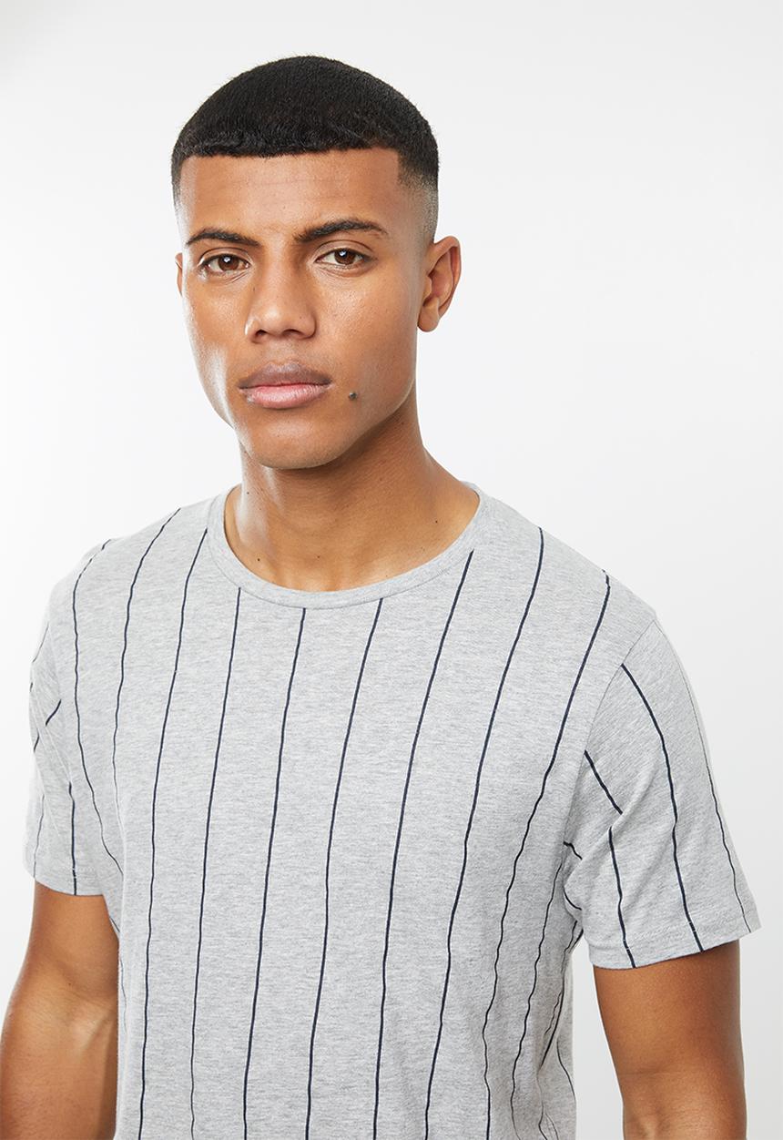 Brave Soul - Bart short sleeve stripe tee - grey