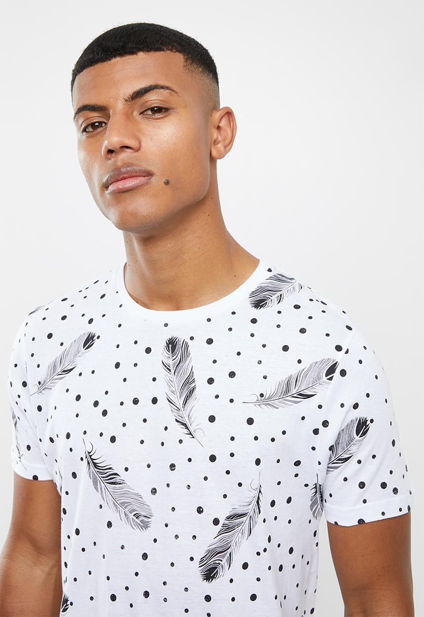 Brave Soul - Quill short sleeve tee - white & black 