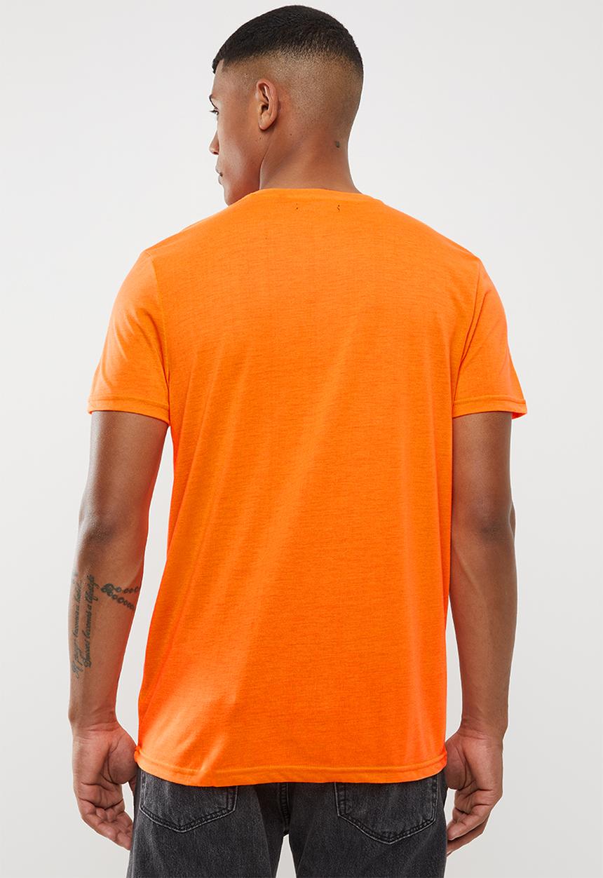 Brave Soul - Neon plain short sleeve tee - orange