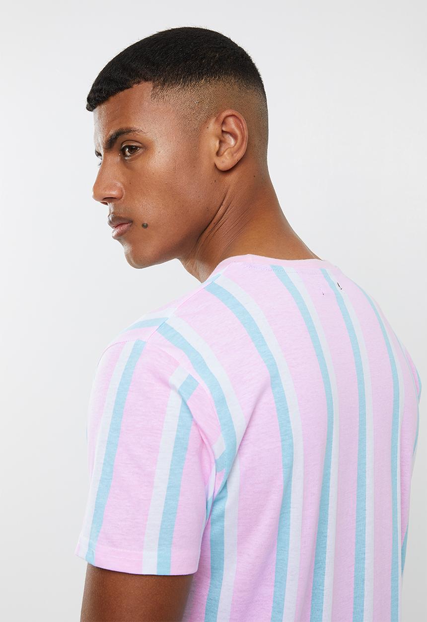 Brave Soul - Censored short sleeve stripe tee - multi