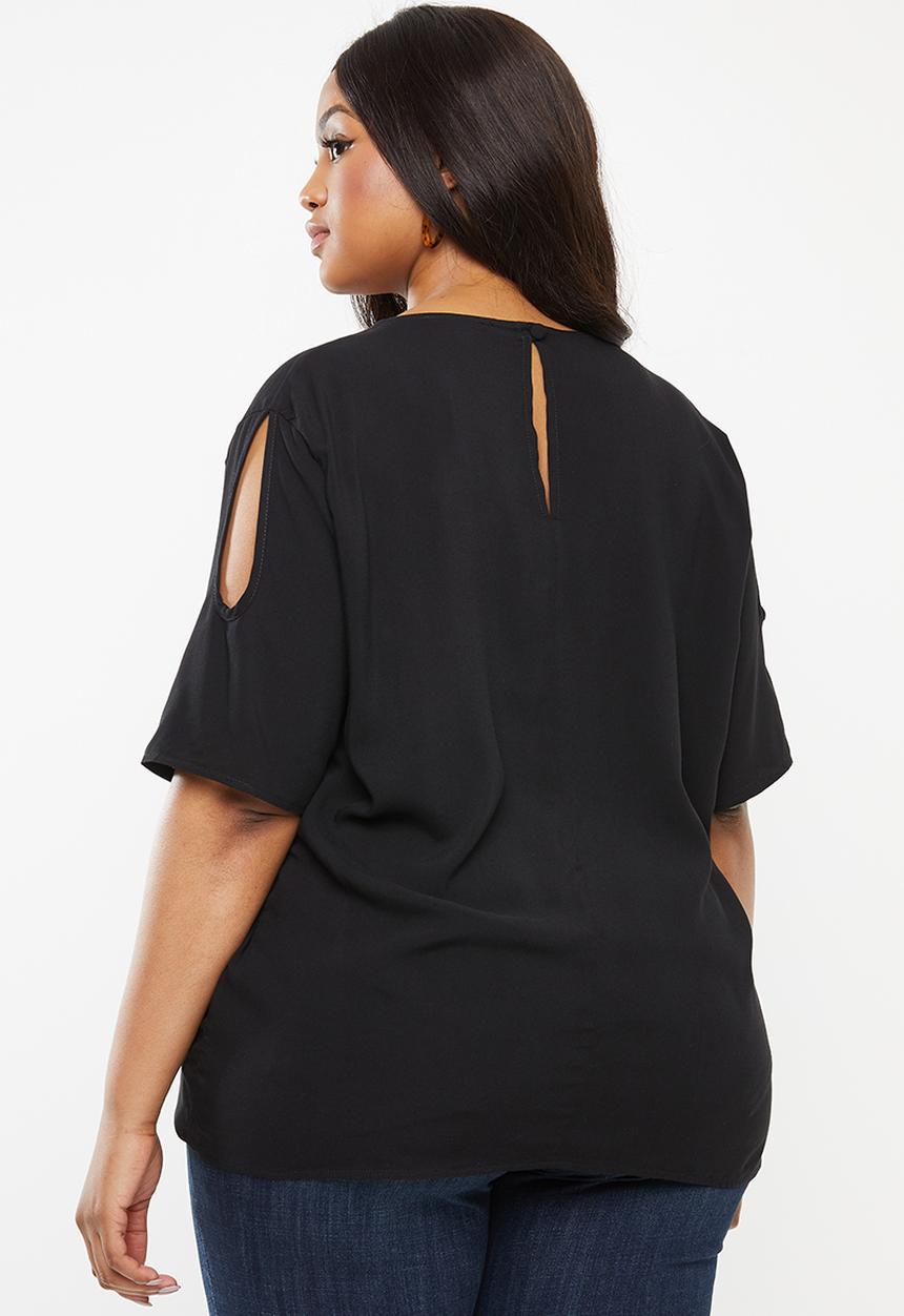 edit Plus - Keyhole blouse - black