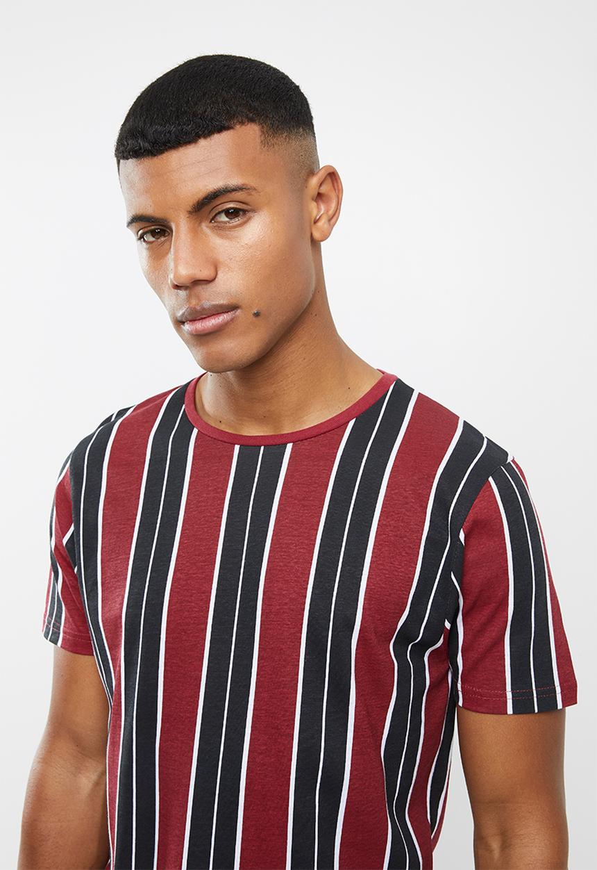 Brave Soul - Rock short sleeve stripe tee - multi