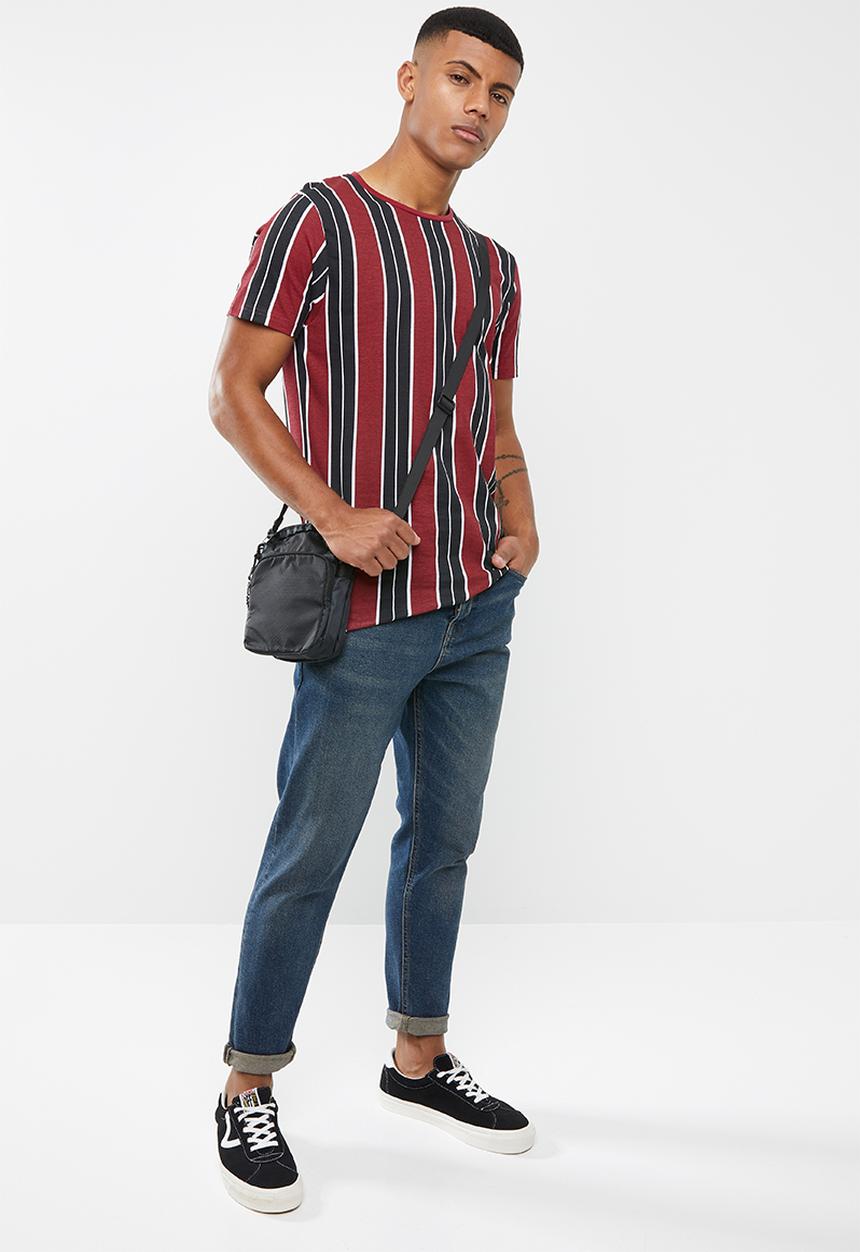 Brave Soul - Rock short sleeve stripe tee - multi