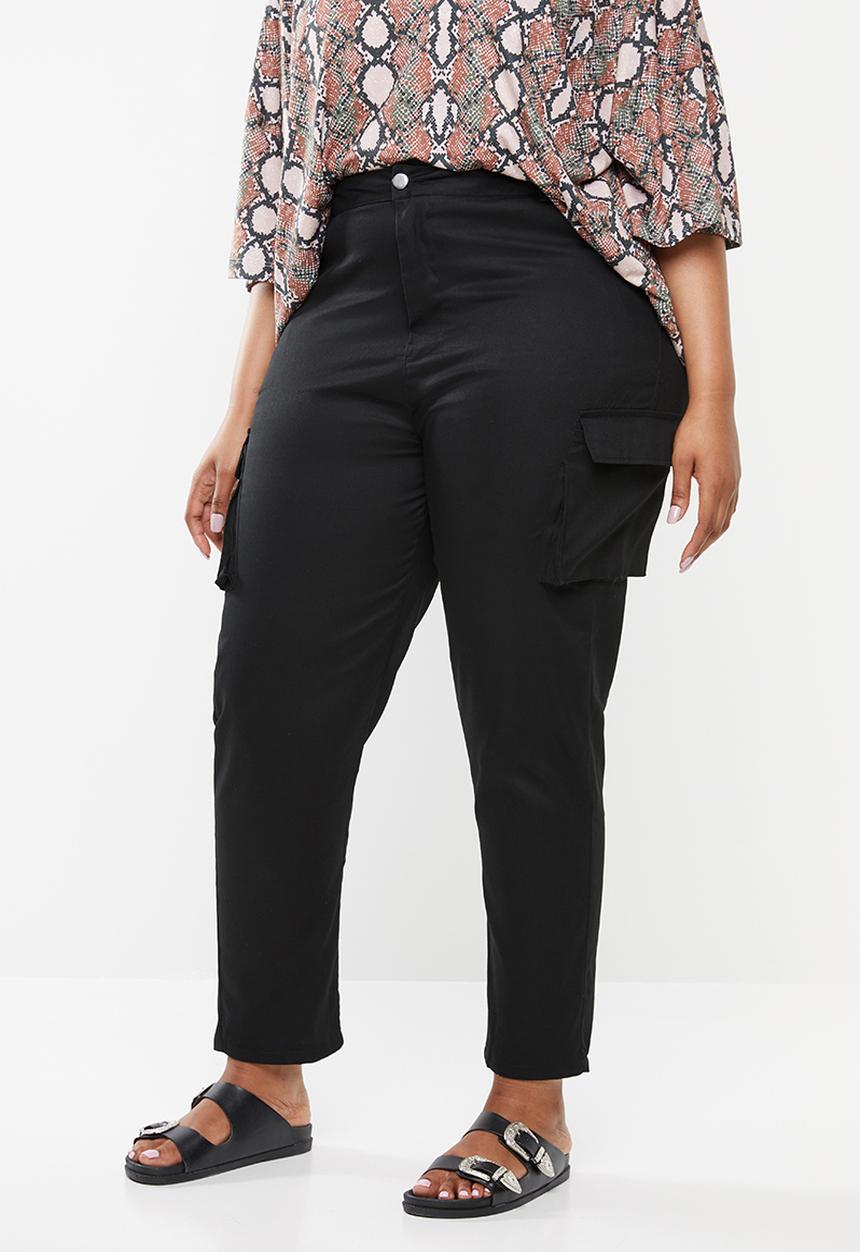 Missguided - Curve straight leg cargo trousers - black