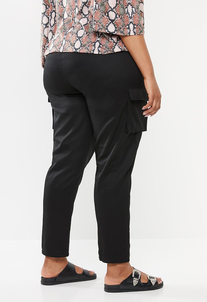 Missguided - Curve straight leg cargo trousers - black
