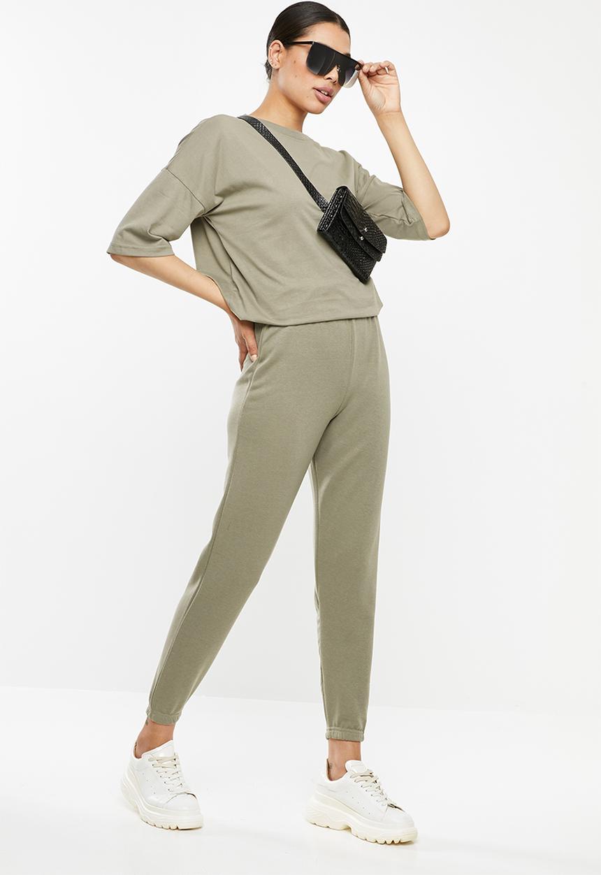 Missguided - Oversized tee and jogger co-ord set - khaki