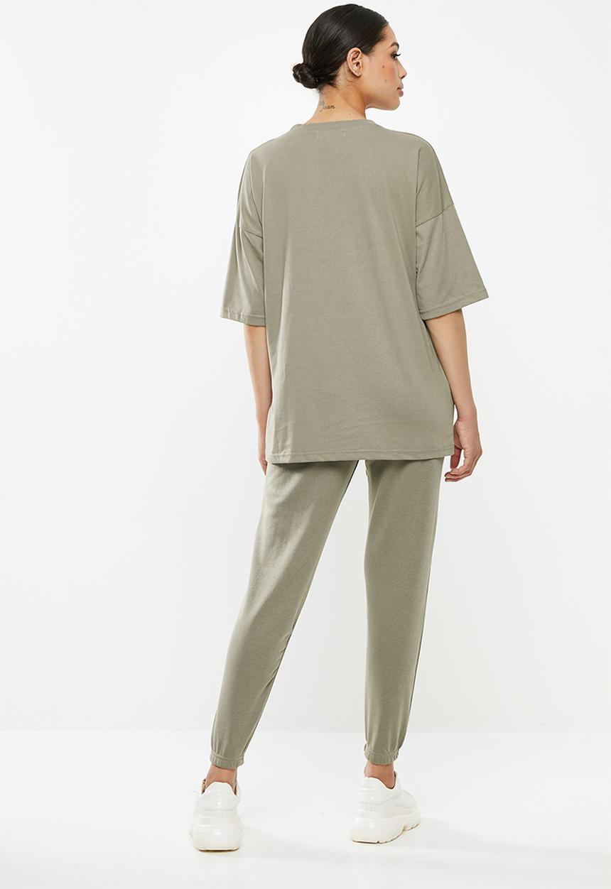 Missguided - Oversized tee and jogger co-ord set - khaki