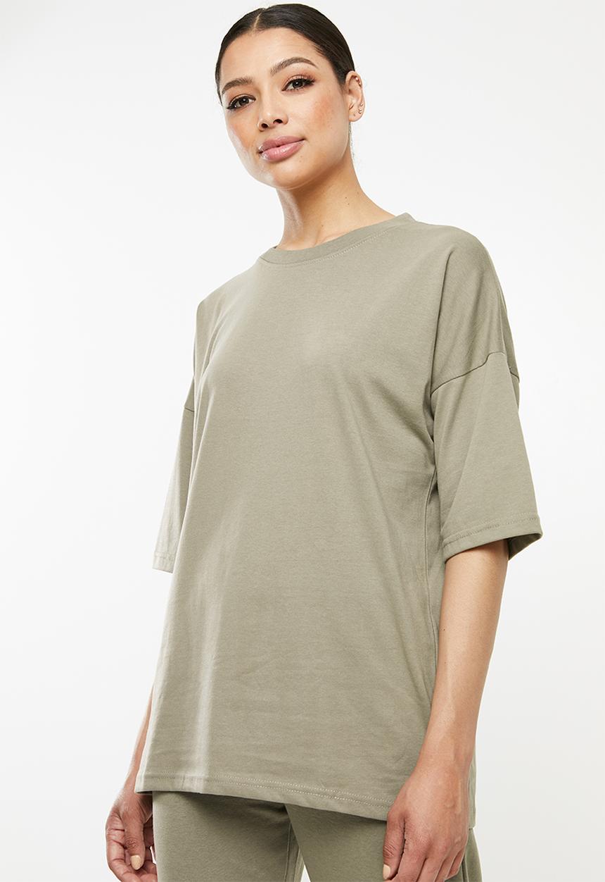Missguided - Oversized tee and jogger co-ord set - khaki