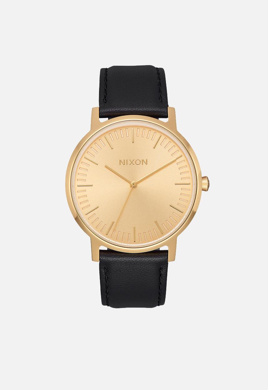Nixon - The porter leather - gold & black