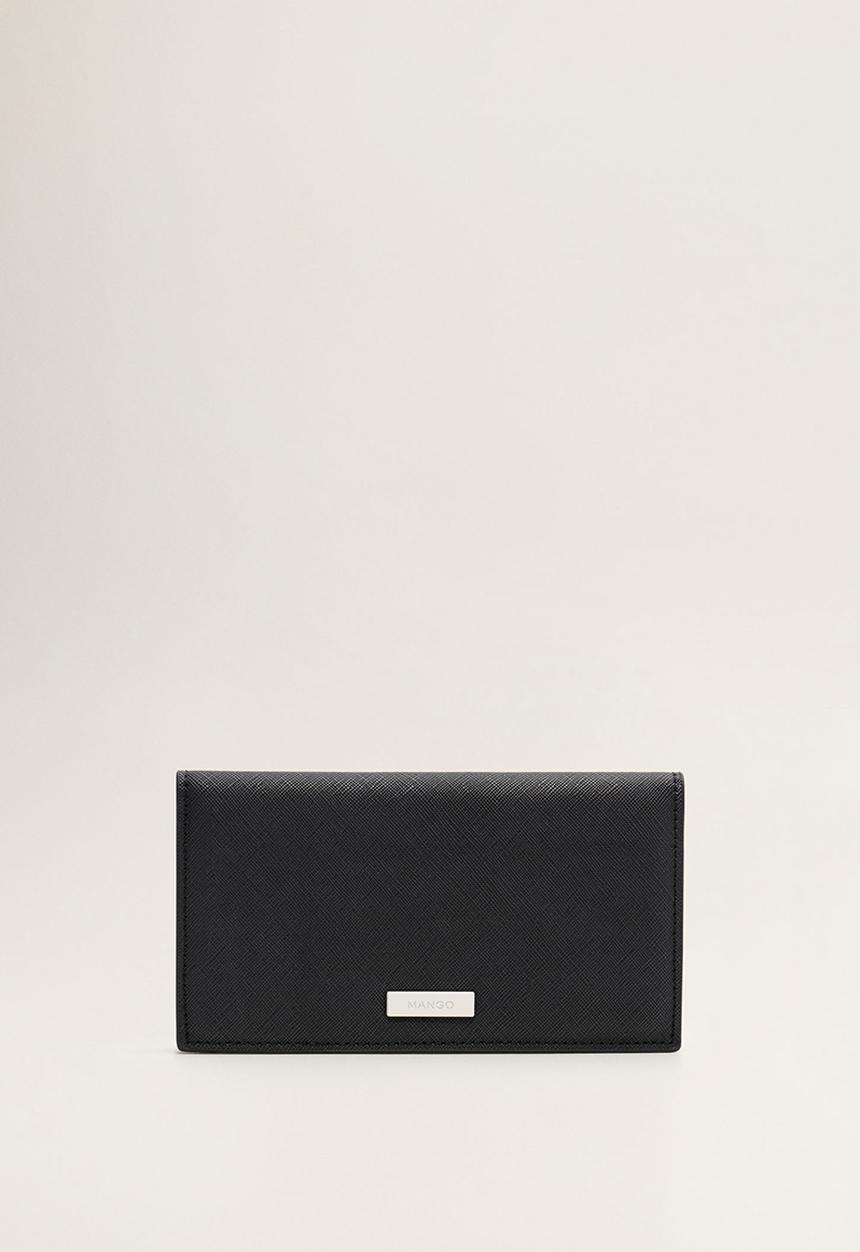 MANGO - Safiano-effect purse - black