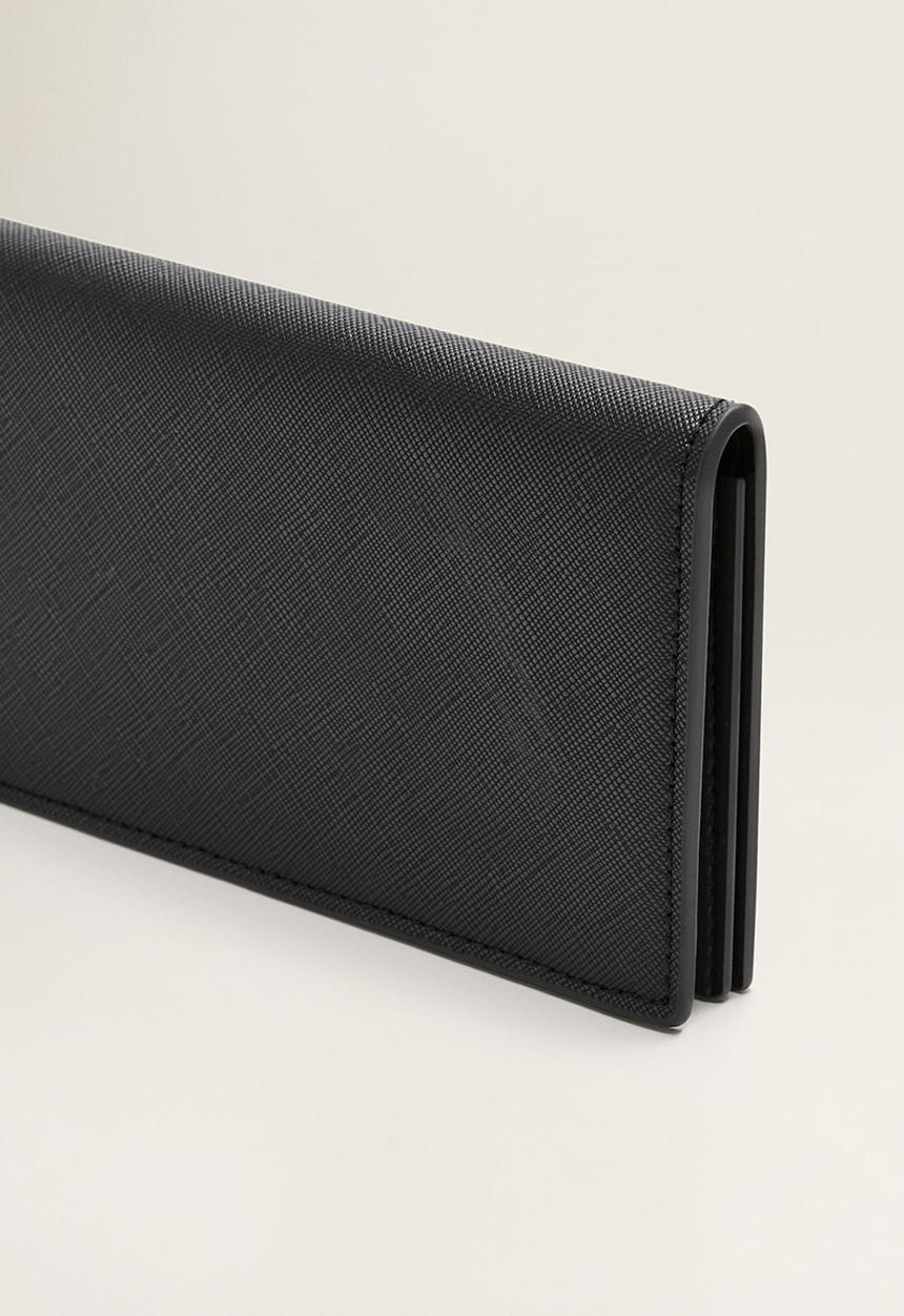 MANGO - Safiano-effect purse - black