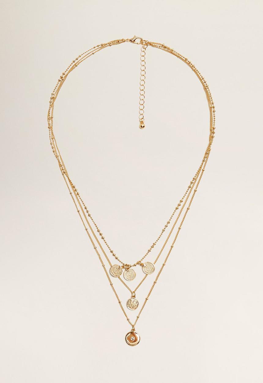 MANGO - Mixed chain necklace - gold