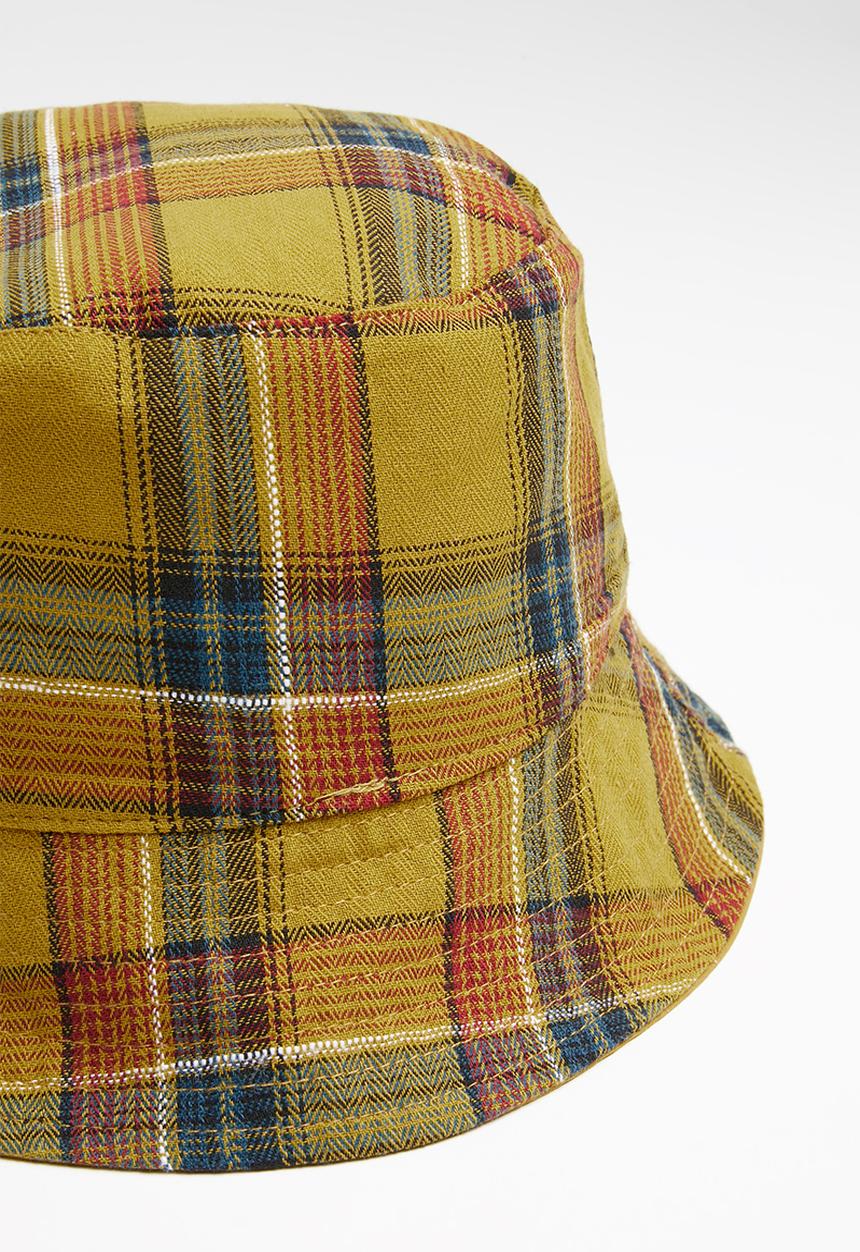 Superbalist - Check bucket hat - yellow