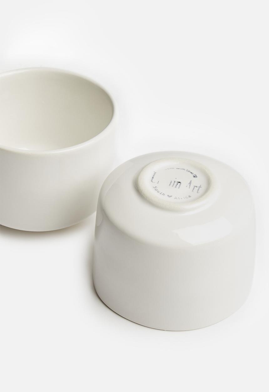 Urchin Art - Seasoning pinch pot set of 2 - white