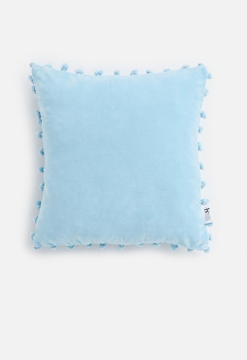 Sixth Floor - Sofia velvet cushion cover - blue