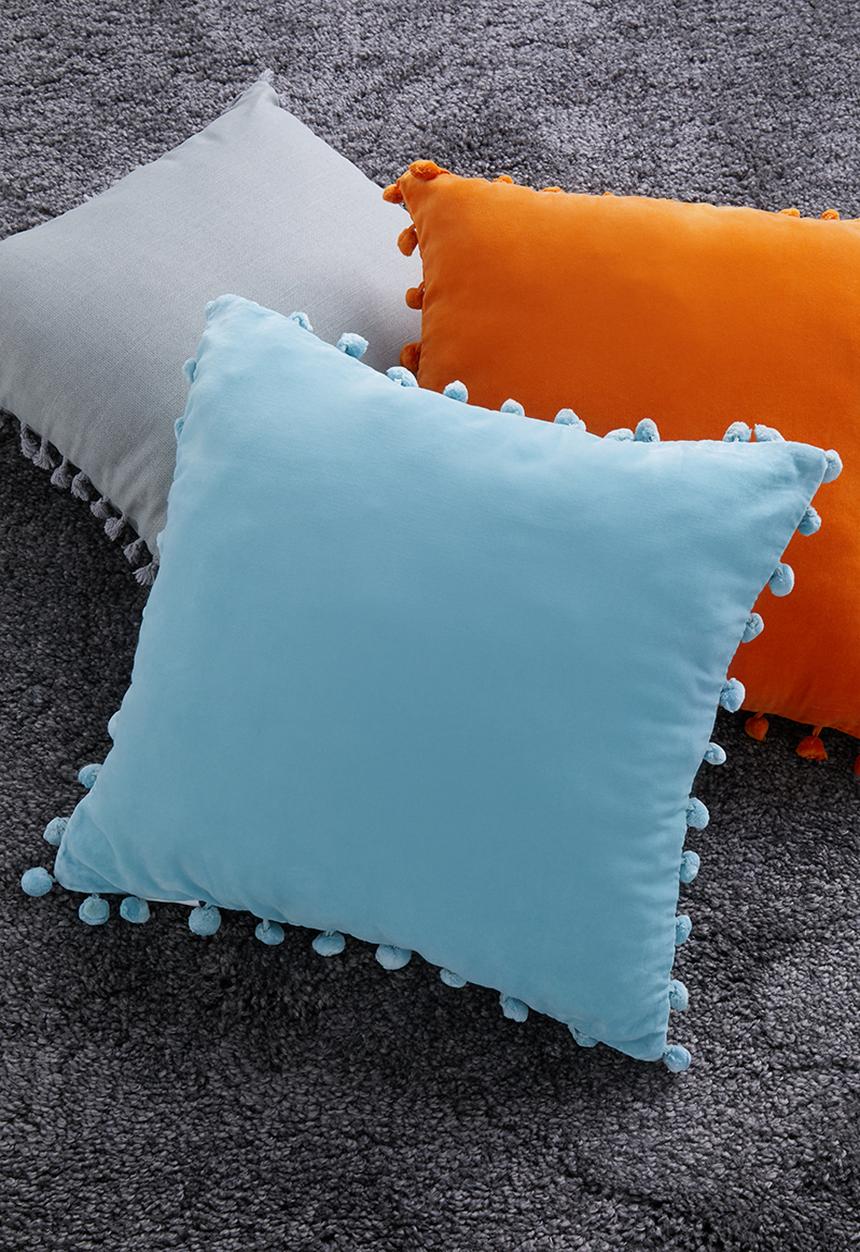Sixth Floor - Sofia velvet cushion cover - blue