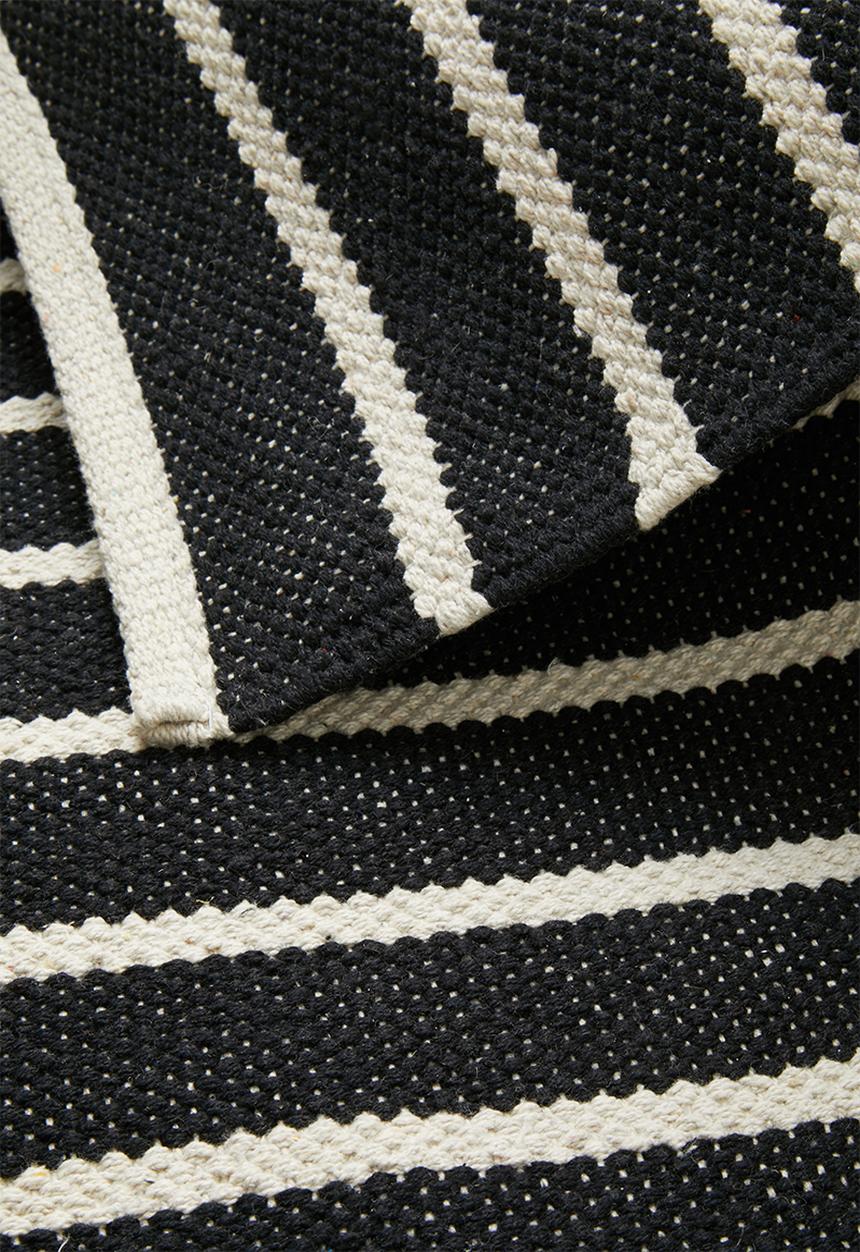Sixth Floor - Woven striped bath mat - black & white