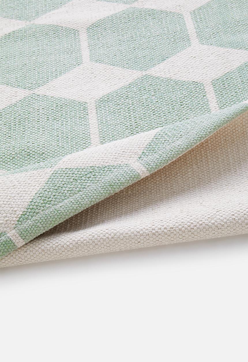 Sixth Floor - Hexagon printed runner - seafoam green