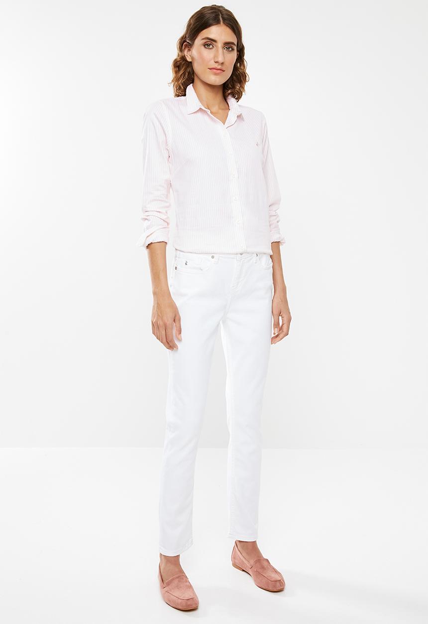 POLO - Gina long sleeve striped shirt - pink & white 