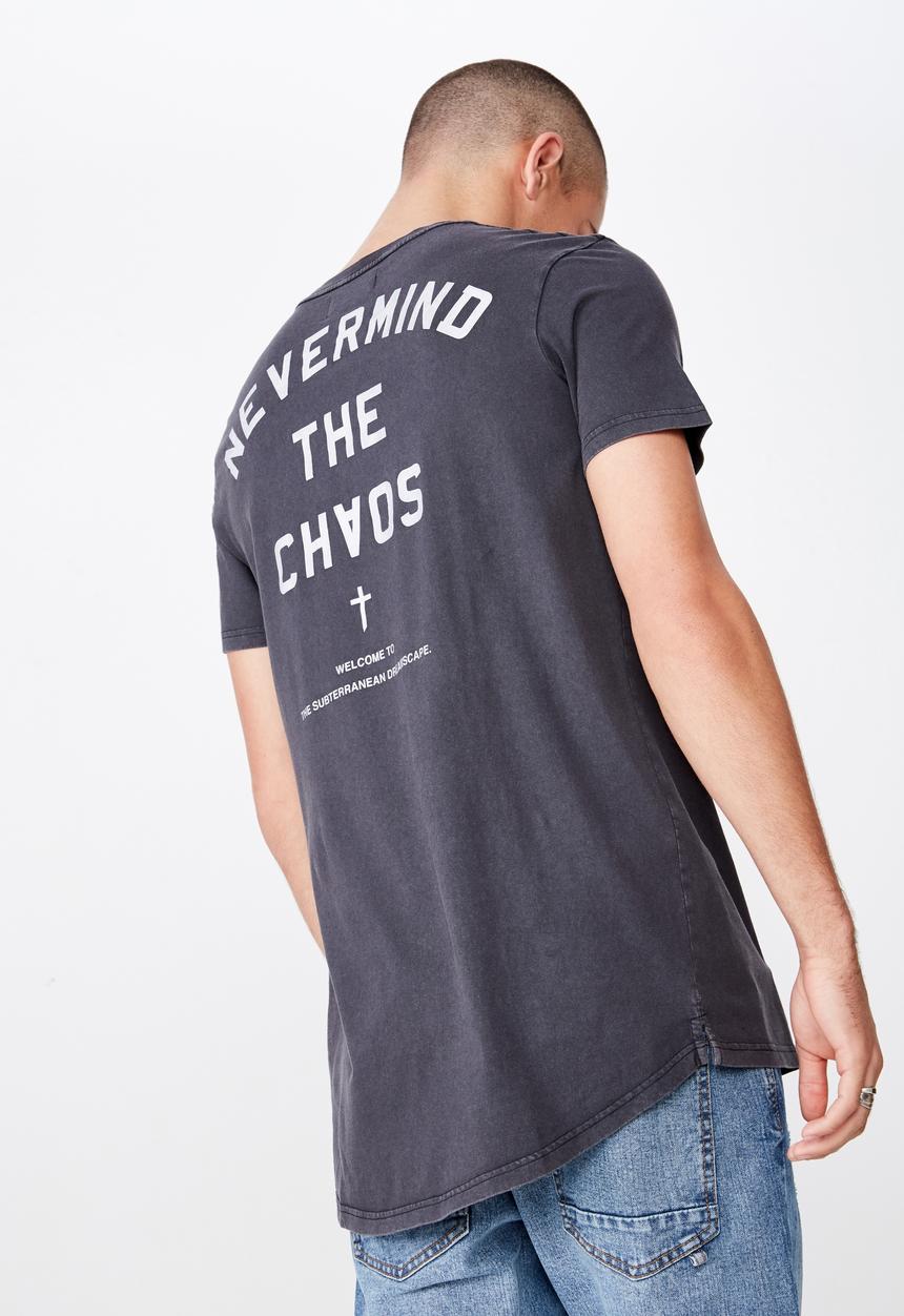 Cotton On - Longline scoop hem tee - charcoal 