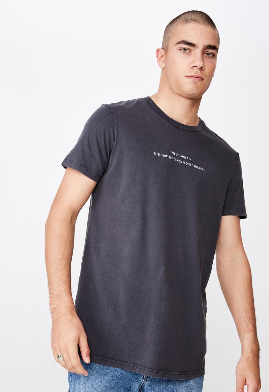 Cotton On - Longline scoop hem tee - charcoal 