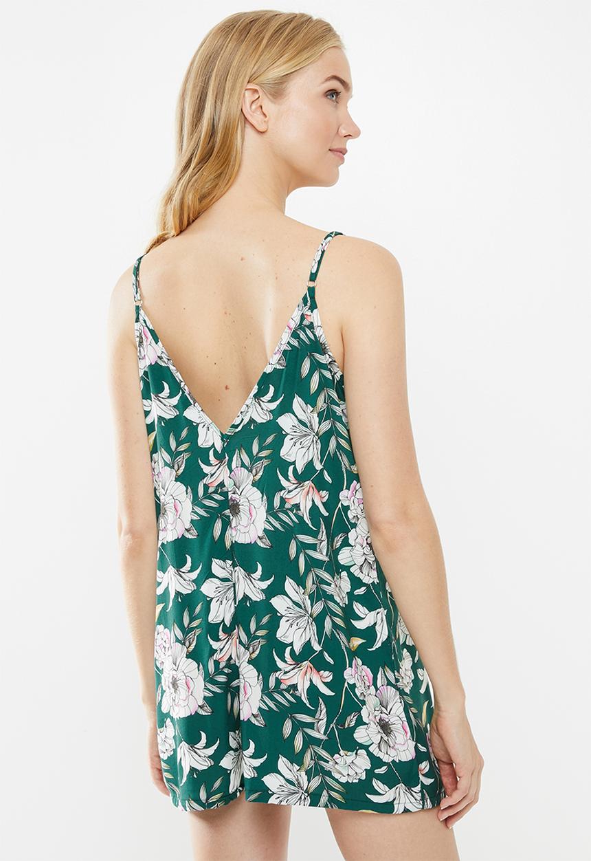 Superbalist - Printed sleep floral rompur - green
