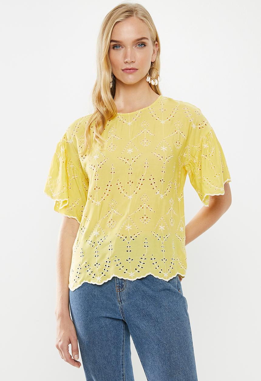 Vero Moda - Angie short sleeve top - yellow