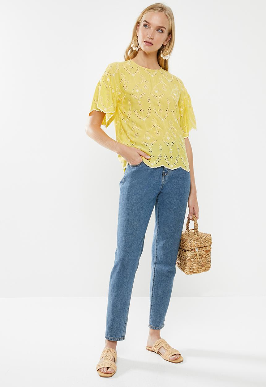 Vero Moda - Angie short sleeve top - yellow