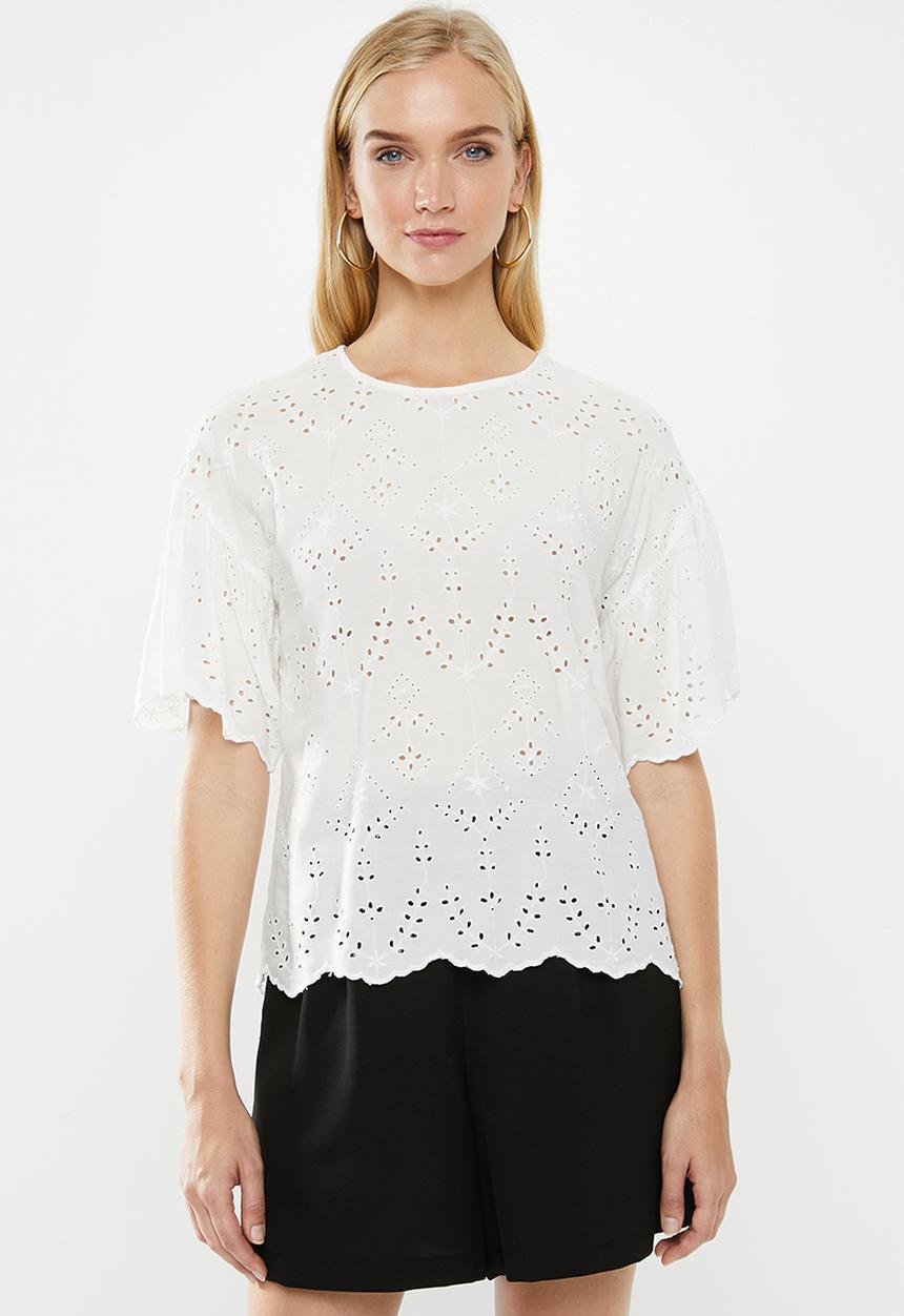 Vero Moda - Angie short sleeve top - white