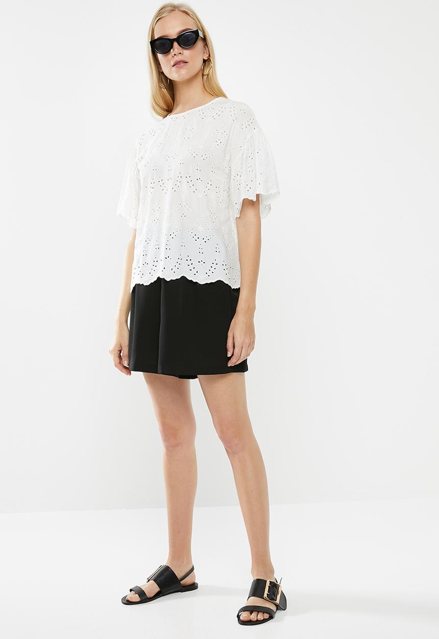 Vero Moda - Angie short sleeve top - white