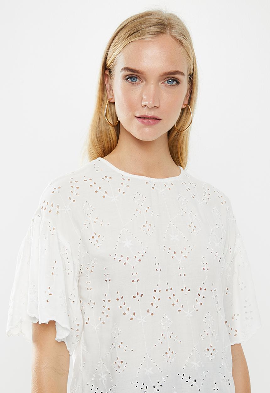 Vero Moda - Angie short sleeve top - white