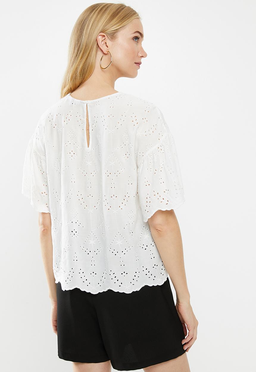 Vero Moda - Angie short sleeve top - white