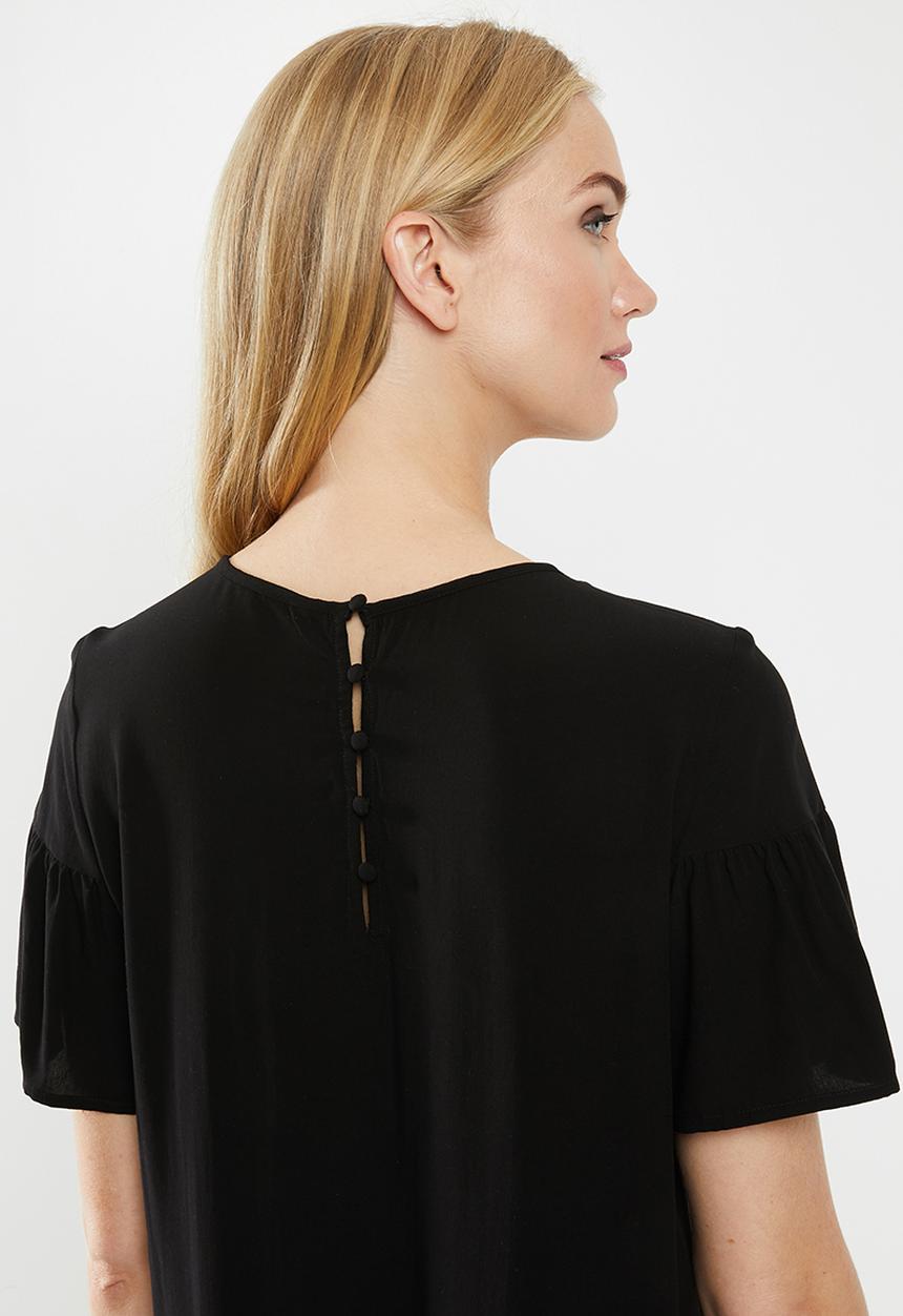 Vero Moda - Bethany button top - black