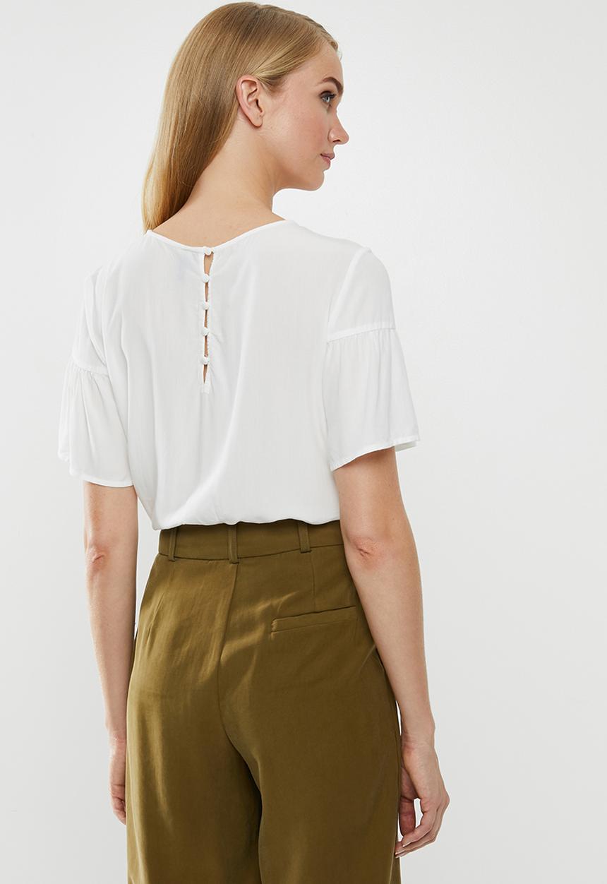 Vero Moda - Bethany button top - white