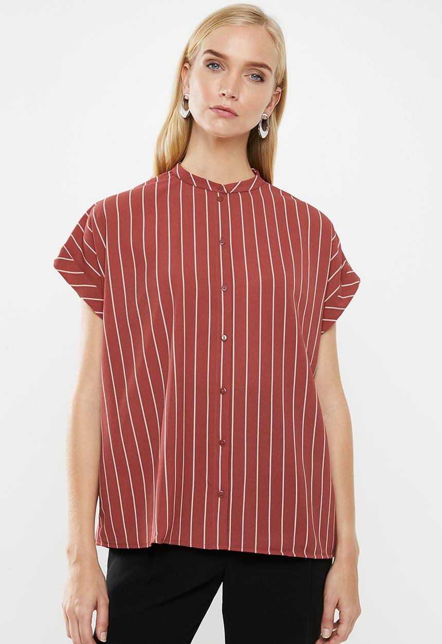 Vero Moda - Helle shirt - rust & white 